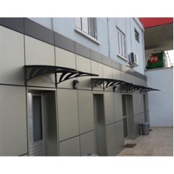 Transpaforza TF STD 1.12 Kapı Üstü Sundurma 120 X 100 Gri 3 mm Solid Levha 
