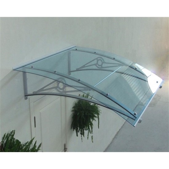 TF Prolüx Kapı Üstü 15,17 Alüminyum Ayaklı Sundurma 170 X 150 Yeşil 4 mm Solid levha