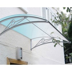 TF Prolüx Kapı Üstü 15,17 Alüminyum Ayaklı Sundurma 170 X 150 Yeşil 4 mm Solid levha