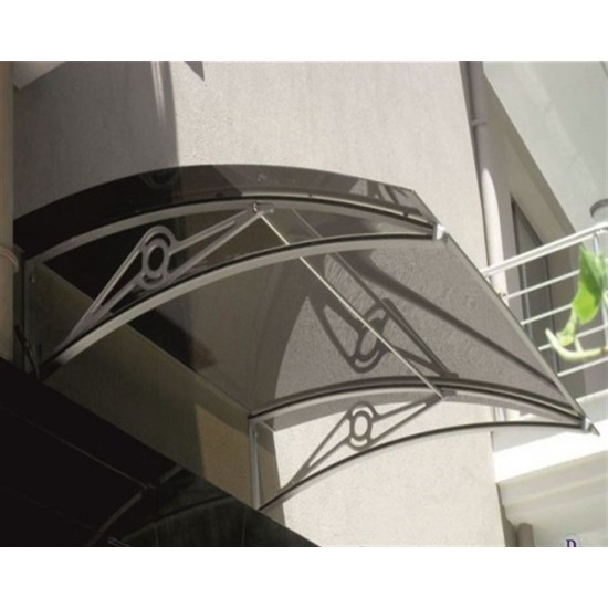 TF Prolüx Kapı Üstü 15,17 Alüminyum Ayaklı Sundurma 170 X 150 Gri 4 mm Solid Levha 