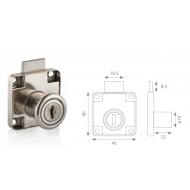 Canex Kare Çekmece Kilidi Nikel 22 mm