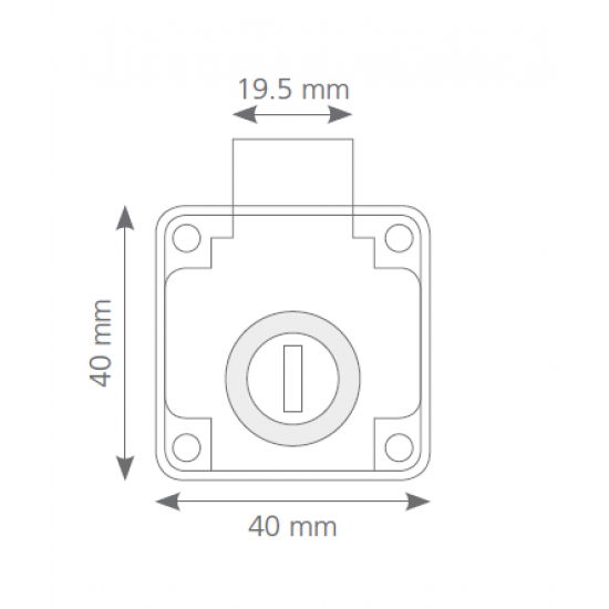 Canex Kare Çekmece Kilidi D 19 mm X L 22 mm - Mobilya Kilitleri