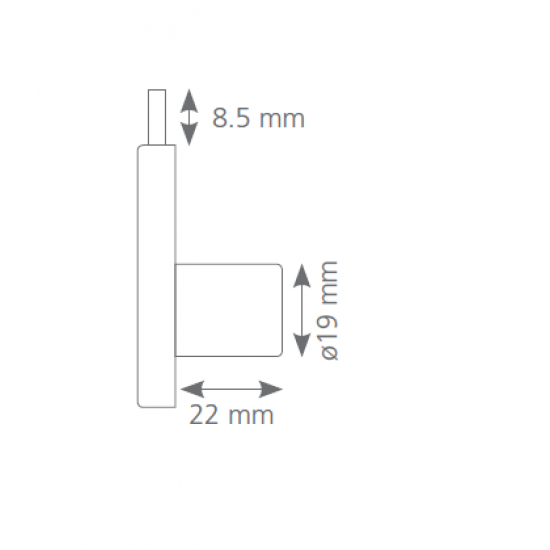 Canex Kare Çekmece Kildi - Zamak D 19 mm X L 22 mm - Mobilya Kilitleri