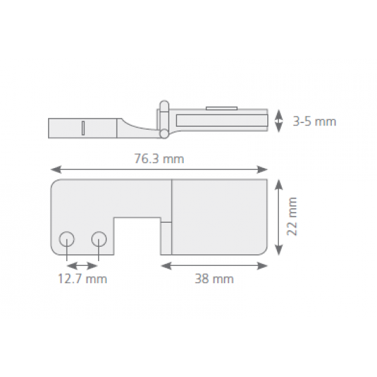 Canex Cam Menteşe Çıt Çıt 22 mm 06.103.203 - Küçük Cam Menteşeleri