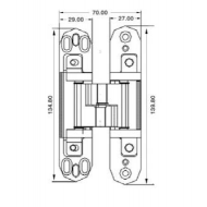 Canex Akordiyon Menteşe Ayarlı 135 mm-Merkez Zamak