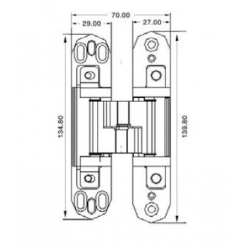 Canex Akordiyon Menteşe Ayarlı 135 mm-Merkez Zamak