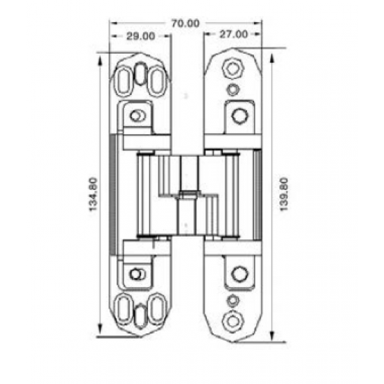 Canex Akordiyon Menteşe Ayarlı 135 mm-Merkez Zamak - Akordiyon Menteşeler