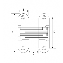 Canex Akordion Menteşe - Krom 43 mm 10.310.043