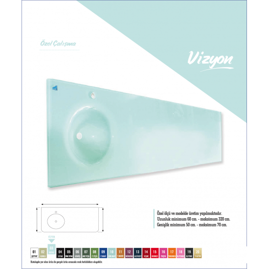 Cam Lavabo Vizyon Modeli 80x56 cm - Cam Lavabo Modelleri