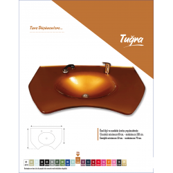 Cam Lavabo Tuğra Modeli 90x56 cm