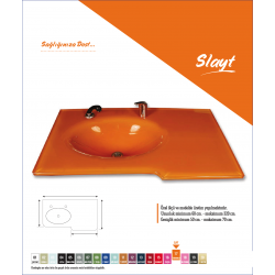 Cam Lavabo Slayt Modeli 90x56 Cm