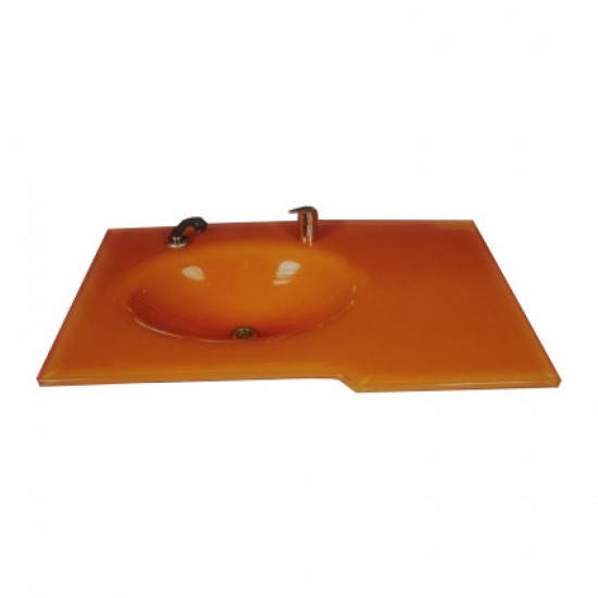 Cam Lavabo Slayt Modeli 100x56 cm - Cam Lavabo Modelleri