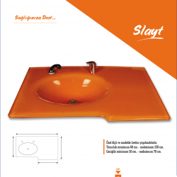 Cam Lavabo Slayt Modeli 100x56 cm