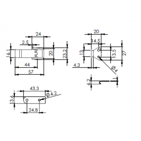 Canex Sandık Klipsi  ( Düz ) 9.0 cm - Büyük - Mobilya Kilitleri