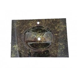 Cam Lavabo Siyah Altın Desenli 100 x 56 cm 12 mm