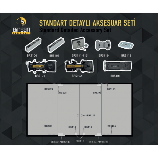 Birsan Hidrolik Motor Standart Detaylı  Yer Hidroliği BRS 101-STD - Cam Kapı Pompası Hidroliği