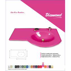 Cam Lavabo Diamond Modeli 100x56 cm