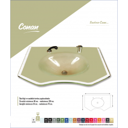 Cam Lavabo Conan Modeli 80x56 cm