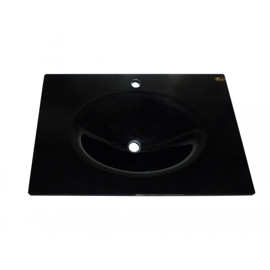 Cam Lavabo 15 mm 80 x 56 cm Siyah - Cam Lavabo Modelleri