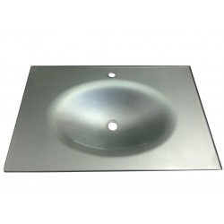 Cam Lavabo 15 mm 70 x 56 cm Metalik Gri