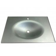 Cam Lavabo 12 mm 90 x 56 cm Metalik Gri