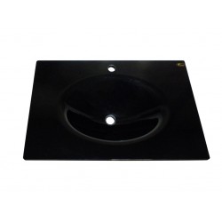 Cam Lavabo 12 mm 80 x 56 cm Siyah
