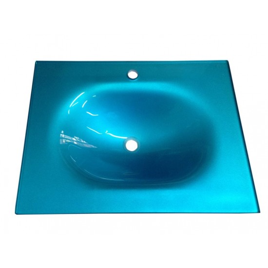 Cam Lavabo 12 mm 70 x 56 cm M.Turkuaz - Cam Lavabo Modelleri