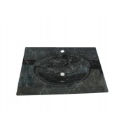 Cam Lavabo 12 mm 100 x 56 cm Gri Desenli Siyah