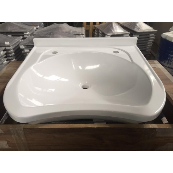Dökme Akrilik Berber Lavabosu Beyaz 60x60 cm - Akrilik Lavabo