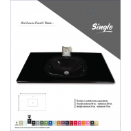 Cam Lavabo Single Modeli 100x56 cm