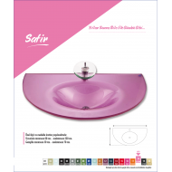 Cam Lavabo Safir Modeli 80x56 cm