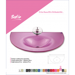 Cam Lavabo Safir Modeli 70x56 Cm