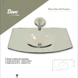 Cam Lavabo Dore Modeli 100x56 cm