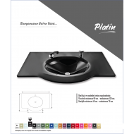 Cam Lavabo Platin Modeli 100x56 cm