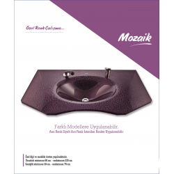 Cam Lavabo Mozaik Modeli 80x56 cm