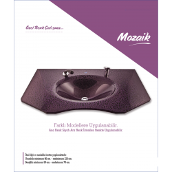 Cam Lavabo Mozaik Modeli 100x56 cm