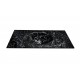 Cam Lavabo Mermer Desen Siyah Beyaz 100x56 cm - Desenli Cam Lavabo Modelleri