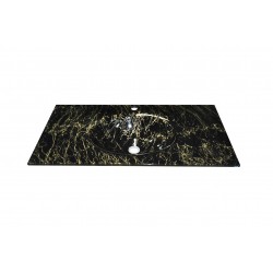 Cam Lavabo Mermer Desen Gold Siyah 100x56 cm
