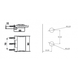 HT-2350-MCBR Cam Kapı Menteşe Dikdörtgen Duvardan cama