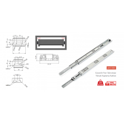 FRENLİ Teleskopik Bilyalı Ray (35 mm) Kaplamalı Uzunluk 30 cm