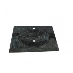 Kuaför Cam Lavabo 15 mm 100 x 56 cm Siyah K571