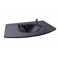 Kuaför Cam Lavabo 12 mm 100 x 56 cm Siyah K212