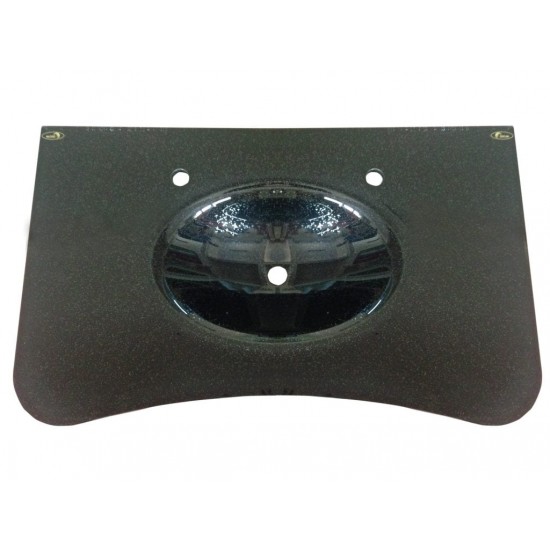 Kuaför Cam Lavabo 12 mm 100 x 56 cm Simli Siyah KO20 - Cam Lavabo Modelleri