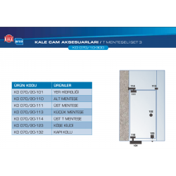 Kale Cam Kapı Aksesuar Seti-T Menteşeli KD070/12-300