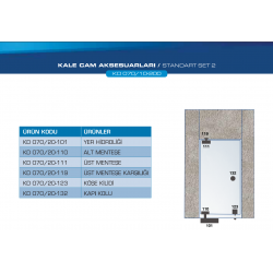 Kale Cam Kapı Aksesuar Seti-Standart KD070/12-200
