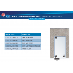 Kale Cam Kapı Aksesuar Seti-Kolsuz Standart KD070/12-500