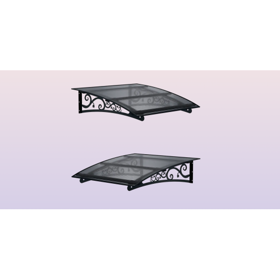 Metal Taşıyıcılı Kapı Üstü Pratik Sundurma Antrasit - Siyah Levha 200 x 150 Md2 - Metal Taşıyıcı Kapı Üstü Pratik Sundurma