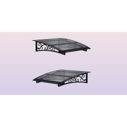 Metal Taşıyıcılı Kapı Üstü Pratik Sundurma Antrasit - Siyah Levha 100 x 70 Md2
