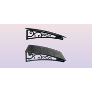 Metal Taşıyıcılı Kapı Üstü Pratik Sundurma Antrasit - Siyah Levha 100 x 70 Md2