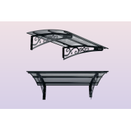 Metal Taşıyıcılı Kapı Üstü Pratik Sundurma Antrasit - Şeffaf Levha 100 x 100 Md2